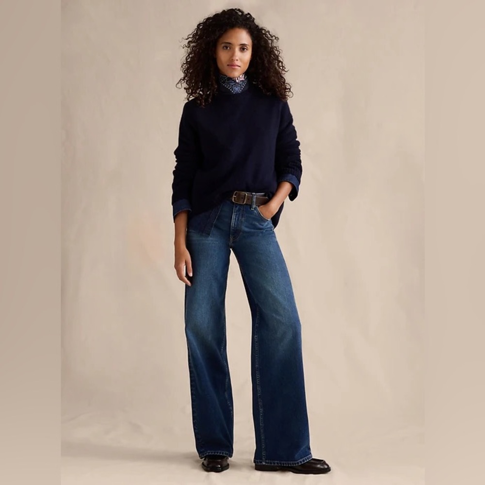 Banana Republic Icon Classic Wide Leg Jeans, Medium Wash